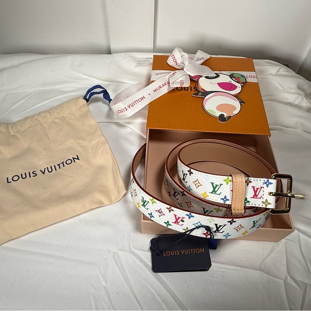 Louis Vuitton x Murakami Multicolor D-Ring 30mm Belt - Size 90